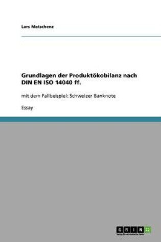 Cover of Grundlagen der Produktökobilanz nach DIN EN ISO 14040 ff.