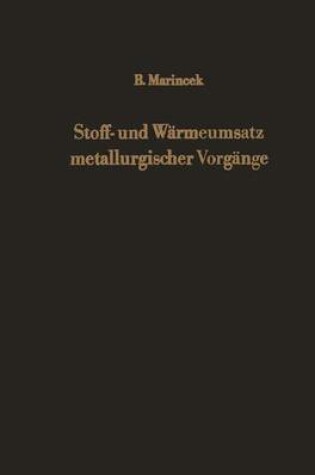 Cover of Stoff- Und Warmeumsatz Metallurgischer Vorgange