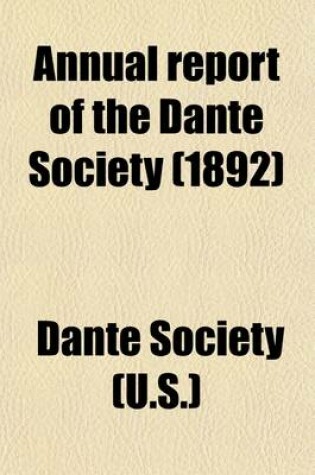 Cover of Annual Report of the Dante Society (Volume 11-20)