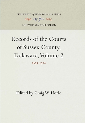 Cover of Records of the Courts of Sussex County, Delaware, Volume 2