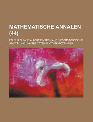 Book cover for Mathematische Annalen (44 )