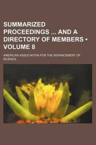 Cover of Summarized Proceedings and a Directory of Members (Volume 8)