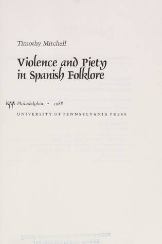 Cover of Violence and Piety in Spanish Folklore