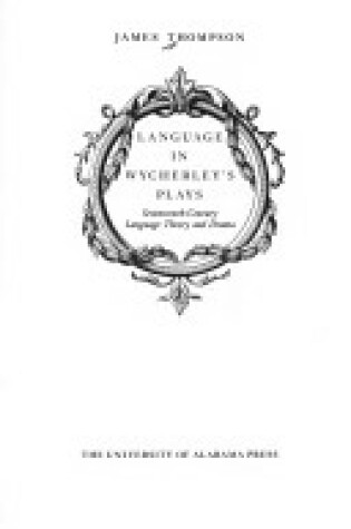 Cover of Language Wycherleys Play