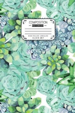 Cover of Wide ruled unruled composition notebook