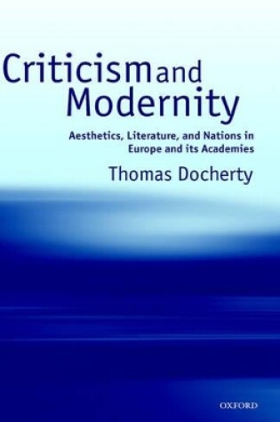 Cover of Criticism and Modernity
