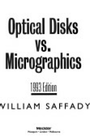 Cover of Optical Disks vs Micrographics