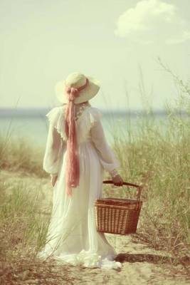 Book cover for Victorian Woman at the Seashore with a Picnic Basket Journal