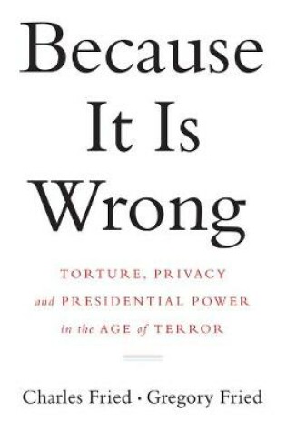 Cover of Because It Is Wrong