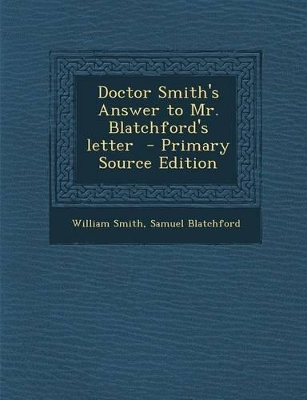 Book cover for Doctor Smith's Answer to Mr. Blatchford's Letter