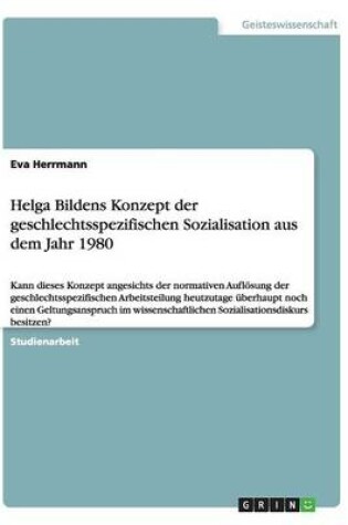 Cover of Helga Bildens Konzept der geschlechtsspezifischen Sozialisation aus dem Jahr 1980