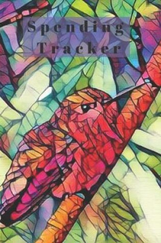 Cover of Stained Glass look Red & Pink Hummingbird lover Gift Expense & Spending Tracker Notebook