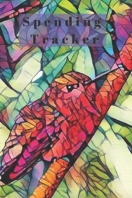 Cover of Stained Glass look Red & Pink Hummingbird lover Gift Expense & Spending Tracker Notebook