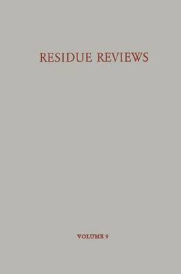 Book cover for Residue Reviews / Ruckstands-Berichte