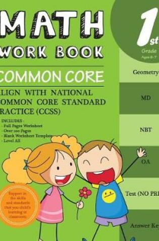 Cover of 1st Grade Math Workbook Common Core Math