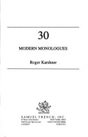 Cover of Thirty Modern Monologues