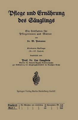 Book cover for Pflege Und Ernahrung Des Sauglings