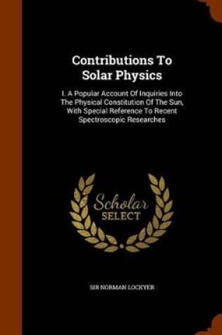 Cover of Contributions to Solar Physics