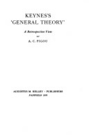 Cover of Keynes' General Theory