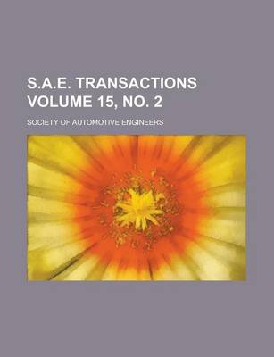 Book cover for S.A.E. Transactions Volume 15, No. 2