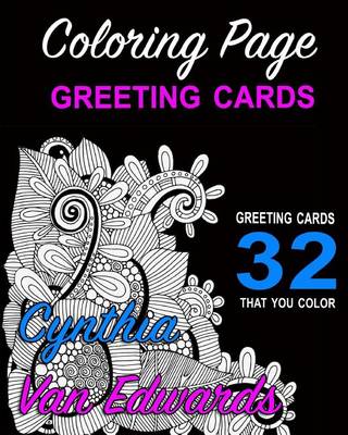 Book cover for Coloring Page Greeting Cards - Color, Cut, Fold & Send!