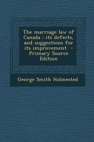 Cover of The Marriage Law of Canada