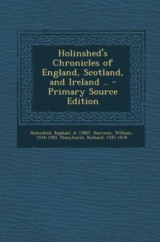 Cover of Holinshed's Chronicles of England, Scotland, and Ireland ..