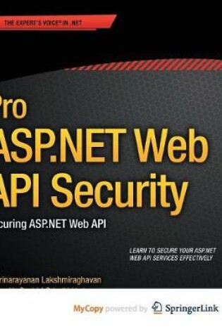Cover of Pro ASP.Net Web API Security