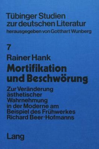 Cover of Mortifikation Und Beschwoerung