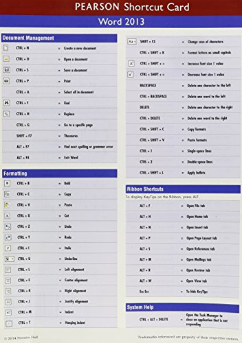 Book cover for Prentice Hall Shortcut Card Word 2013