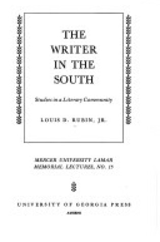 Cover of The Writer in the South