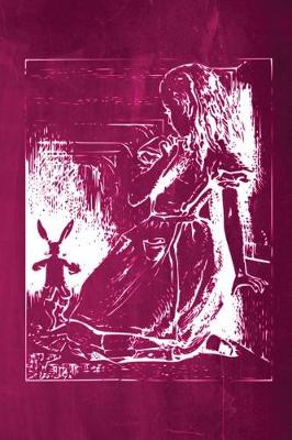 Cover of Alice in Wonderland Chalkboard Journal - Alice and The White Rabbit (Pink)