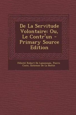 Cover of de La Servitude Volontaire