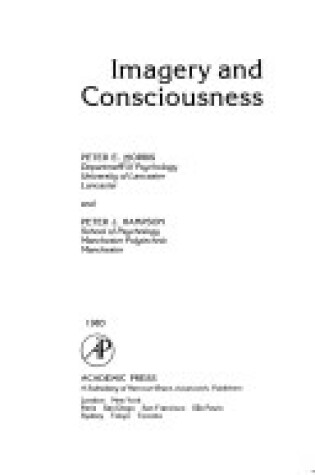 Cover of Imagery and Consciousness