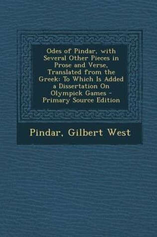 Cover of Odes of Pindar, with Several Other Pieces in Prose and Verse, Translated from the Greek