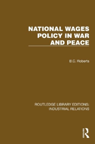 Cover of National Wages Policy in War and Peace