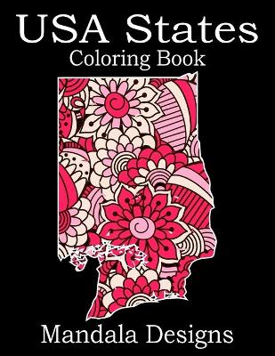 Book cover for USA States Coloring Book Mandala Designs