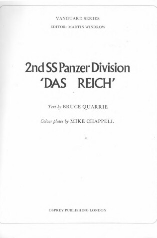 Cover of Second S.S.Panzer Division "Das Reich"