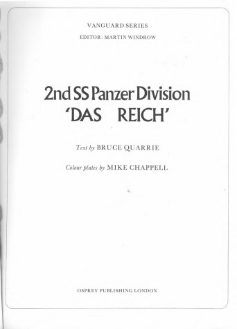 Book cover for Second S.S.Panzer Division "Das Reich"