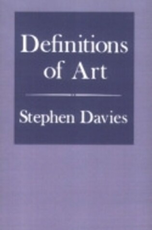 Cover of Definitions of Art