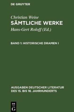 Cover of S�mtliche Werke, Band 1, Historische Dramen I