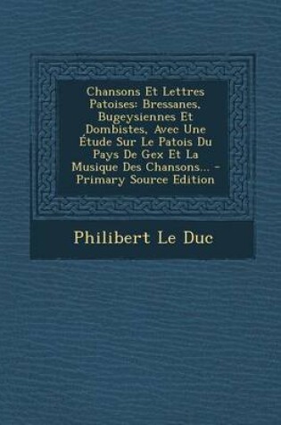 Cover of Chansons Et Lettres Patoises