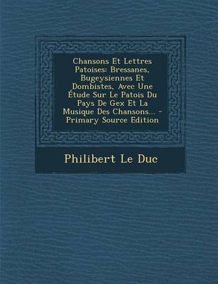 Book cover for Chansons Et Lettres Patoises