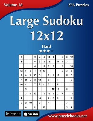 Cover of Large Sudoku 12x12 - Hard - Volume 18 - 276 Puzzles