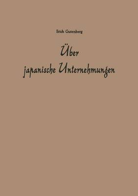 Book cover for Über japanische Unternehmungen