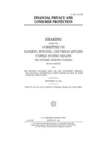 Cover of Financial privacy and consumer protection