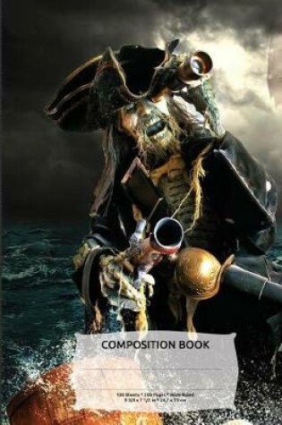 Cover of Ghost Pirate Composition Notebook, Wide Ruled