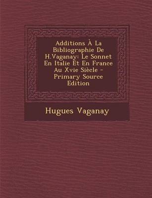 Book cover for Additions a la Bibliographie de H.Vaganay