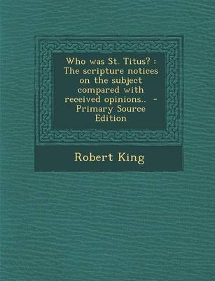 Book cover for Who Was St. Titus?