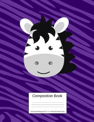 Book cover for Composition Book 100 Sheets/200 Pages/8.5 X 11 In. Wide Ruled/ Zebra Purple